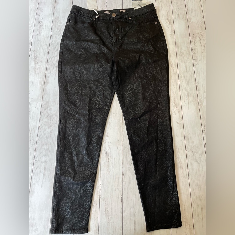 Seven 7 Black Snake Skin Jeans Pants Size 16 NWT Whimsigoth y2k women’s